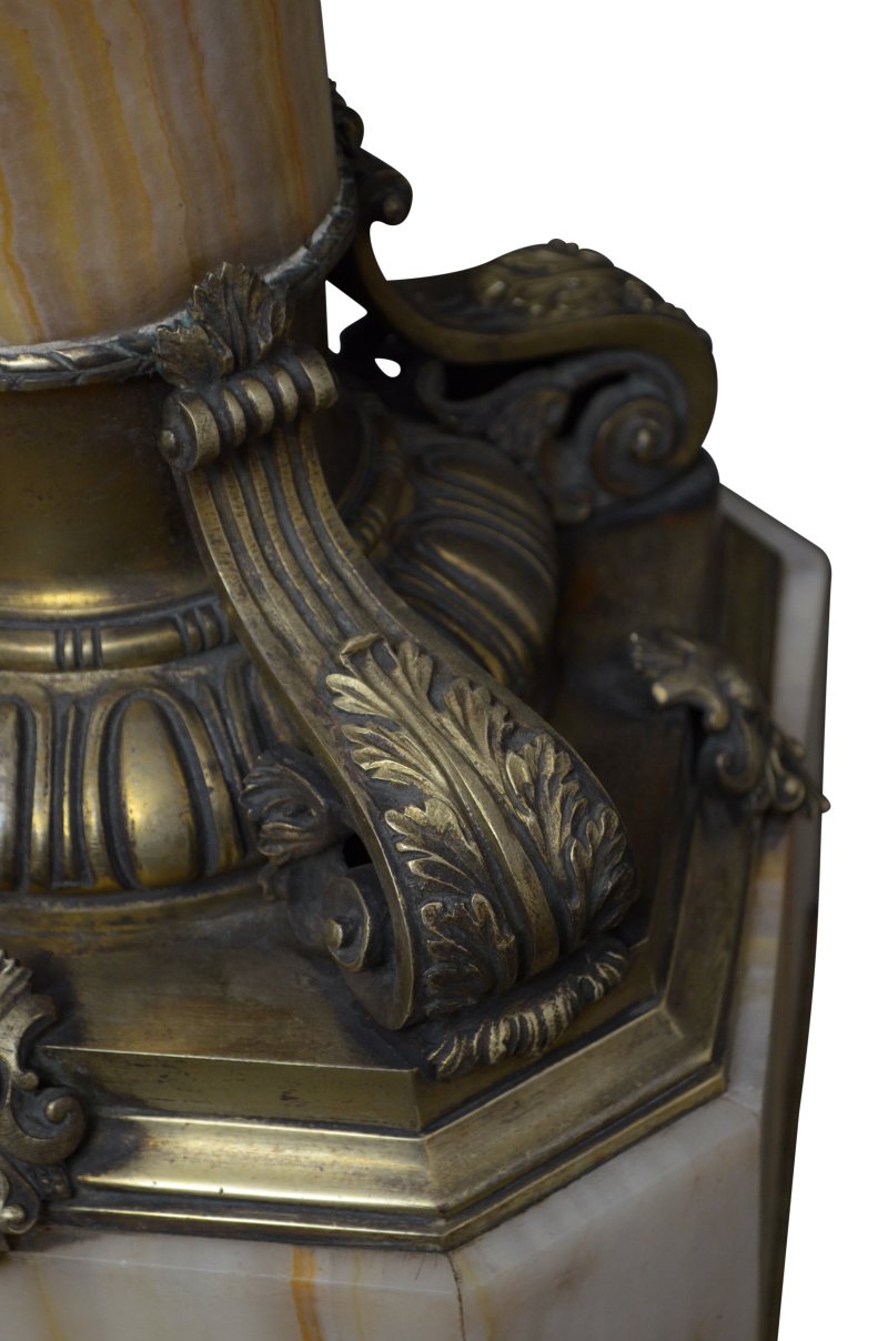 Two Superb Antique Marble Columns - Onyx Pedestals - Image 14